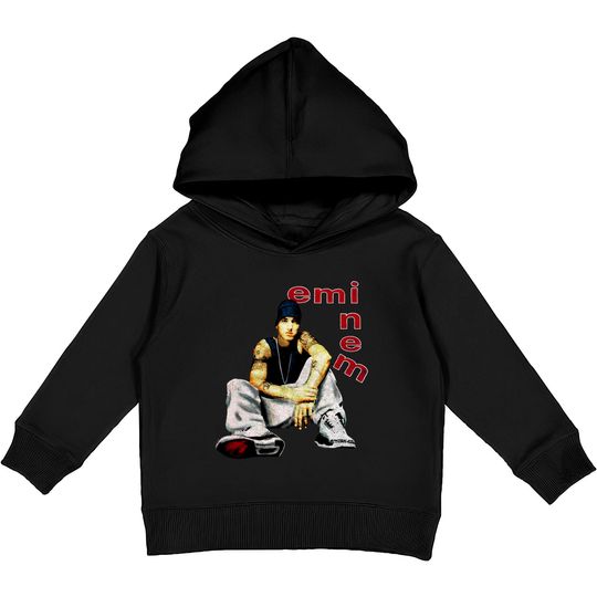 Discover Eminem Men's Letters Slim Fit Kids Pullover Hoodies Black