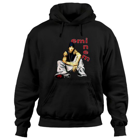 Discover Eminem Men's Letters Slim Fit Hoodies Black