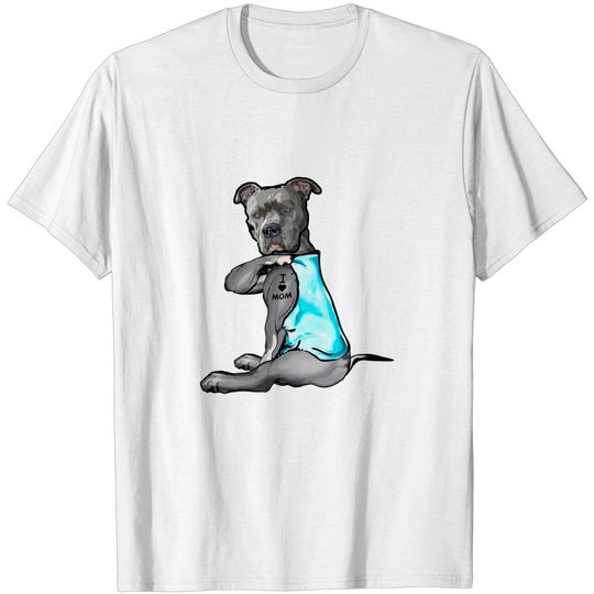 Discover PitbulI Tatoos T-shirt Love Mom Tattoo Pitbull Dog Lover Women Gift Pitbull Mom