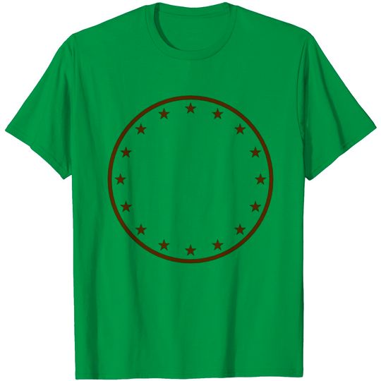 Discover Gold Circle Star Frame Round Ring Shield Emblem De T Shirt