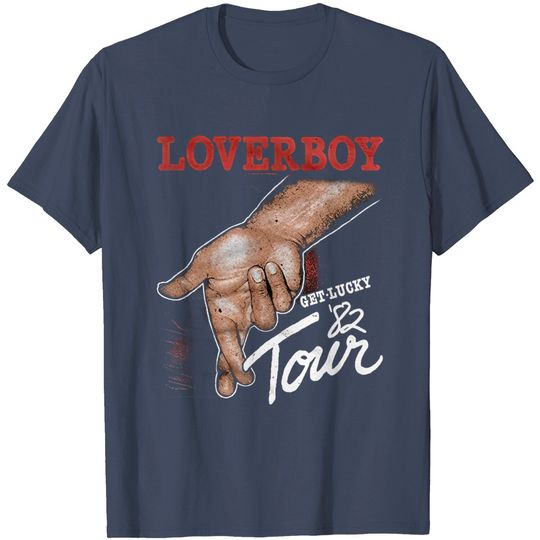 Discover American Classics Loverboy Get Lucky Tour Black Ladies Racerback T-Shirts Tee