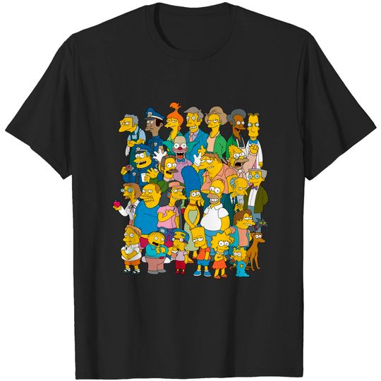 Discover The Simpsons Springfield Group Montage Bart Homer T-Shirt