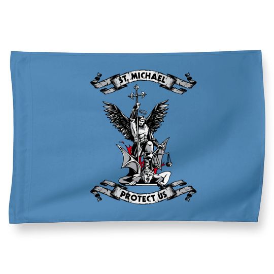 Discover Archangel Saint Michael Protect Us Defend Us House Flags