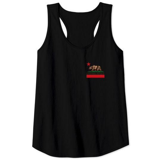 Discover California Bear Logo Tank Tops California State Bear Flag Logo Graphic