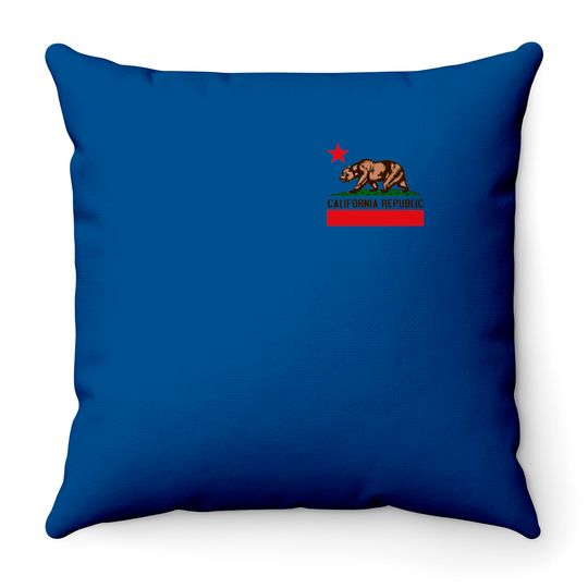 Discover California Bear Logo Throw Pillows California State Bear Flag Logo Graphic