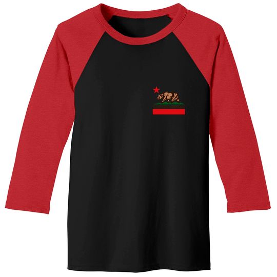 Discover California Bear Logo Baseball Tees California State Bear Flag Logo Graphic