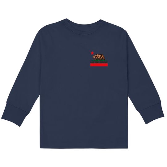 Discover California Bear Logo  Kids Long Sleeve T-Shirts California State Bear Flag Logo Graphic