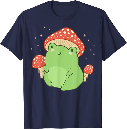 Discover Cute Frog Mushroom Hat - Cottagecoress Aesthetic Pullover T-Shirt