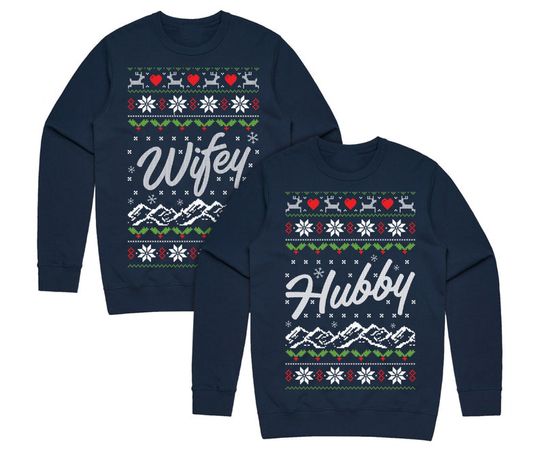 Discover Suéter Sweatshirt Natal Hubby Wifey