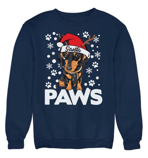 Discover Suéter Sweatshirt Cão de Natal Cute Santa Paws Dachshund