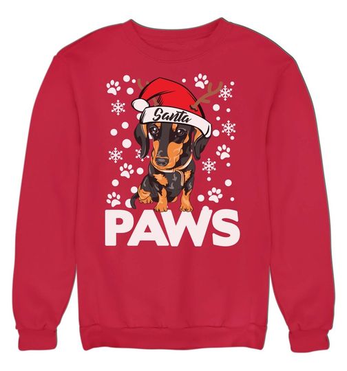 Discover Suéter Sweatshirt Cão de Natal Cute Santa Paws Dachshund