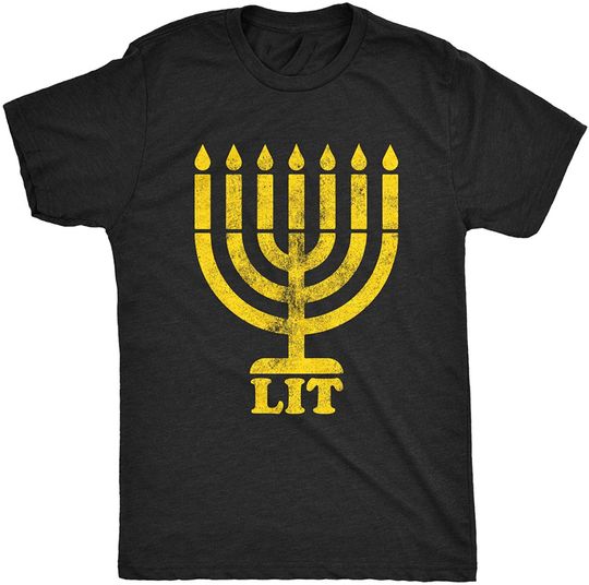 Discover T-shirt Camiseta Manga Curta para Homem e Mulher Festival das Luzes Hanukkah Chanucá