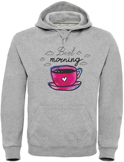 Discover Uma Melhor Manhã com Café | Hoodie Sweatshirt com Capuz para Homem e Mulher