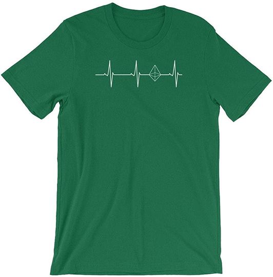 T-shirt Camisete Manga Curta para Homem e Mulher Moeda Virtual Ethereum Batimentos do Coração
