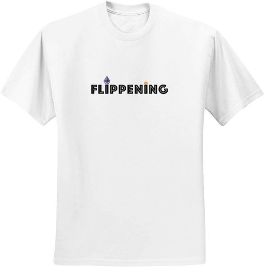 Discover T-shirt Camisete Manga Curta Masculino Feminino Flippening com Bitcoin e Ethereum