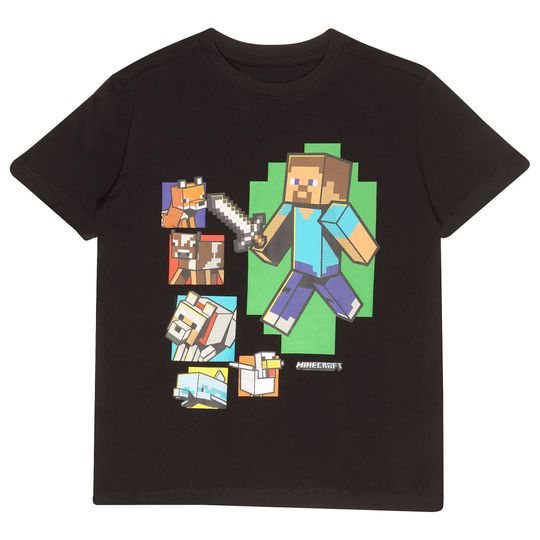 Discover T-Shirt Camiseta Manga Curta Minecraft Steve Camiseta de Steve and Friends Boys