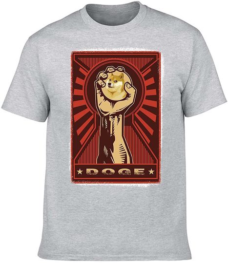 T-shirt Camiseta Manga Curta para Homem e Mulher Estilo Retrô Dogecoin Presente para Amantes de Moeda Virtual