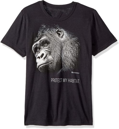 Discover T-shirt Camisete Manga Curta Unissexo Dia Mundial da Conservação da Vida Selvagem Proteja A Casa do Gorila