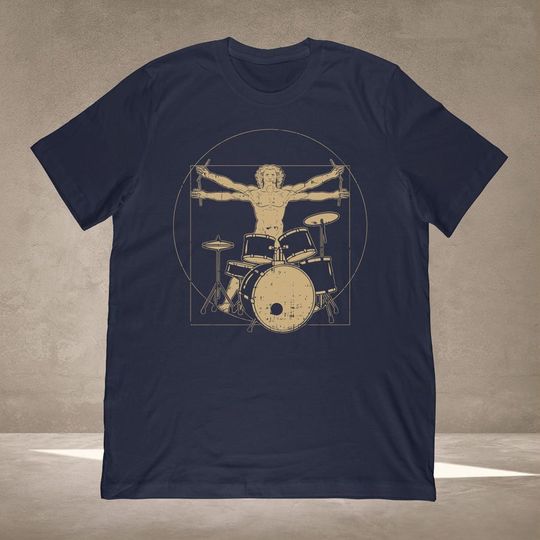 Discover Drummer T-Shirt Camiseta Manga Curta Homem Vitruviano