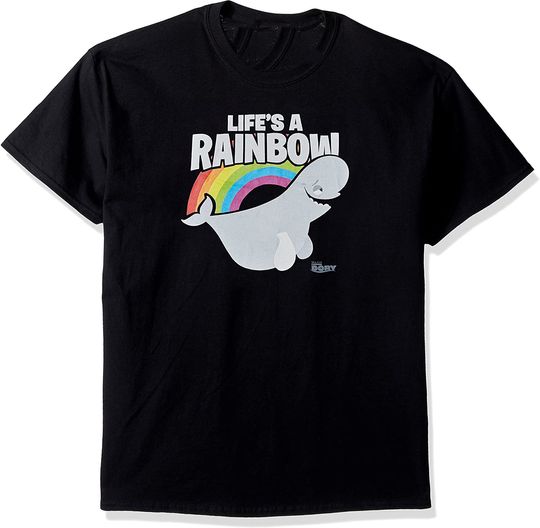 Discover Life’s a Rainbow Golfinho Fofo | T-shirt Camiseta Manga Curta Unissexo Arco-íris Presente para Professores