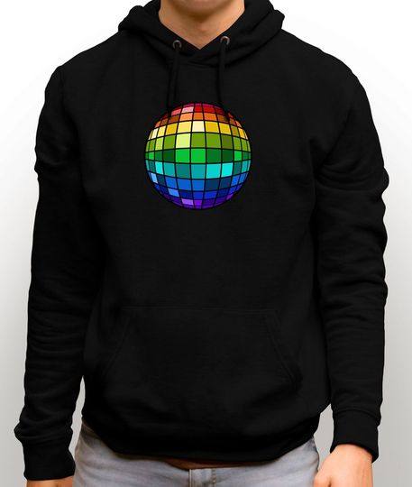 Discover Hoodie Sweater Com Capuz Bola De Espelhos Arco-íris