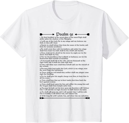Discover T-Shirt Camiseta Manga Curta Salmo 91 Cristiano Oración