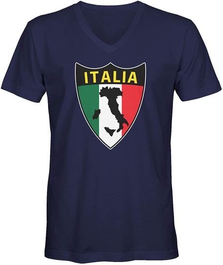 Discover T-shirt Unissexo Decote em V Distintivo Italiano
