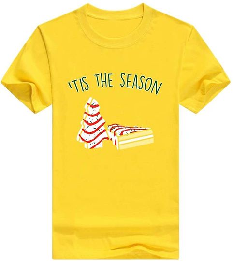 Discover Camiseta T-shirt Tis The Season Presente de Natal | T-shirt para Homem e Mulher