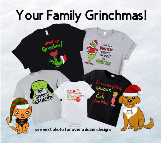 Discover Personalized Matching Christmas Family Grinch T Shirt