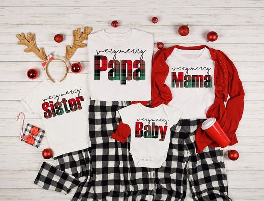 Discover Very Merry Family Merry Christmas T-Shirt