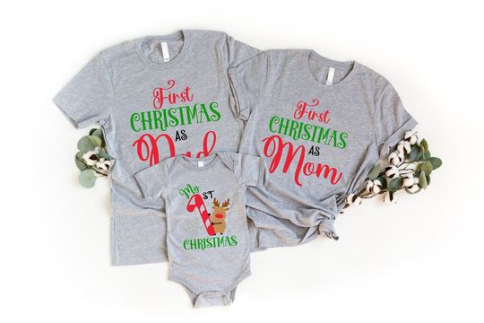 Discover My First Christmas Matching Family Custom T-Shirt