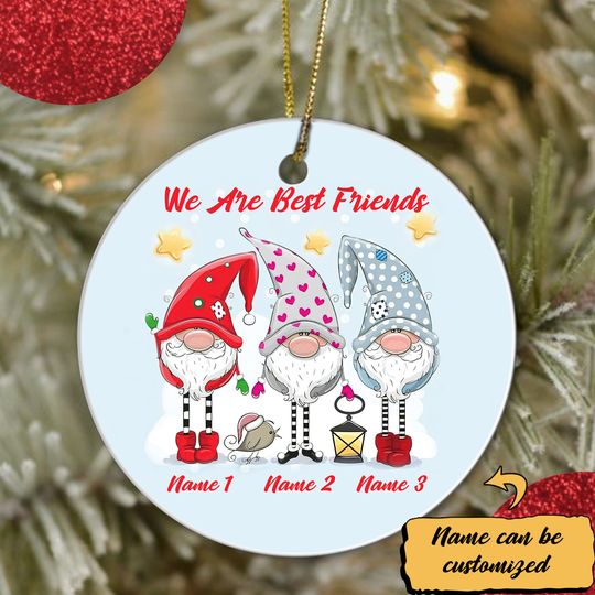 Discover We Are Best Friends Personalized Ceramic Circle Custom Ornament