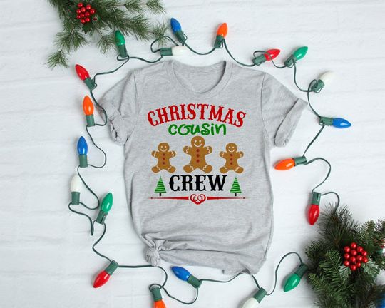 Discover Gingerbread Cousin Crew Family Christmas T Shirt