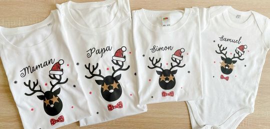 Discover Family Christmas Reindeer Custom T-Shirt