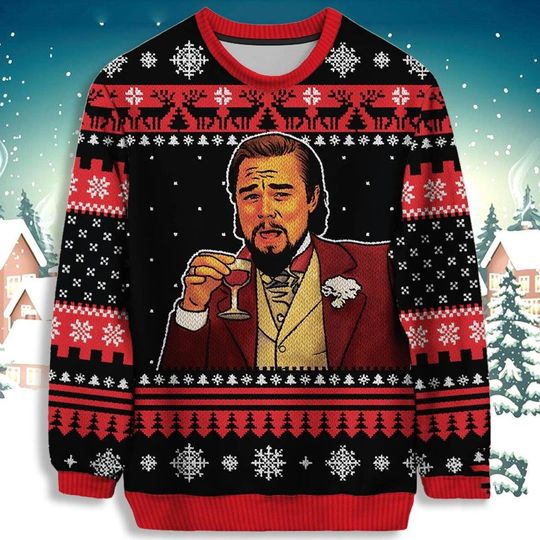 Discover Laughing Leo Christmas Leonardo DiCaprio Ugly Sweater
