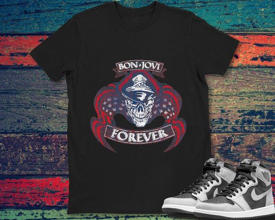Discover Bon Jovi Forever Skull Rock Band T-Shirt