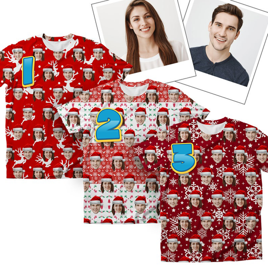 Discover Personalized Image Christmas Matching Family 3D T-Shirts