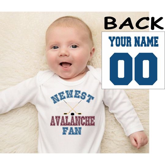 Discover Hockey Avalanche Fan Personalized Name And Number Onesie