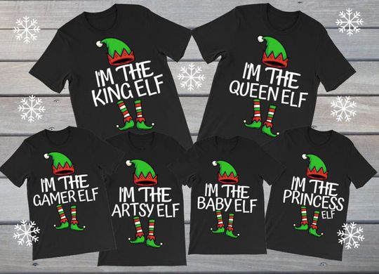 Discover Personalized Elf Name Christmas T-Shirt