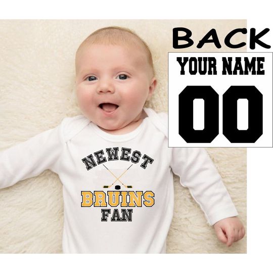 Discover Personalized Name And Number Newest Bruins Fan Bodysuits