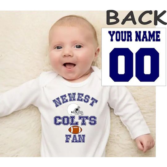 Discover American Football Indianapolis Colts Fan Personalized Name And Number Onesie