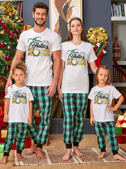 Discover Hello 2022 Family Christmas Pajamas T Shirt