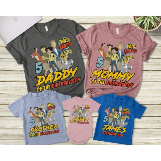 Discover Personalized Wild Kratts Of The Birthday Boy Family Matching T-Shirts