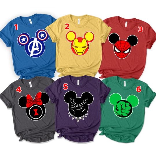Discover Avengers Mickey Ears Disney Matching Family T-Shirts