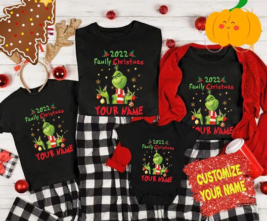 Discover 2022 Christmas Grinch Family Matching T Shirt