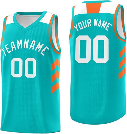 Cheap Custom Aqua Orange 3D Miami City Edition Fade Fasion