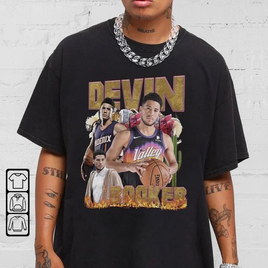 Vintage Wash Devin Booker Basketball T-shirt Vintage Devin 