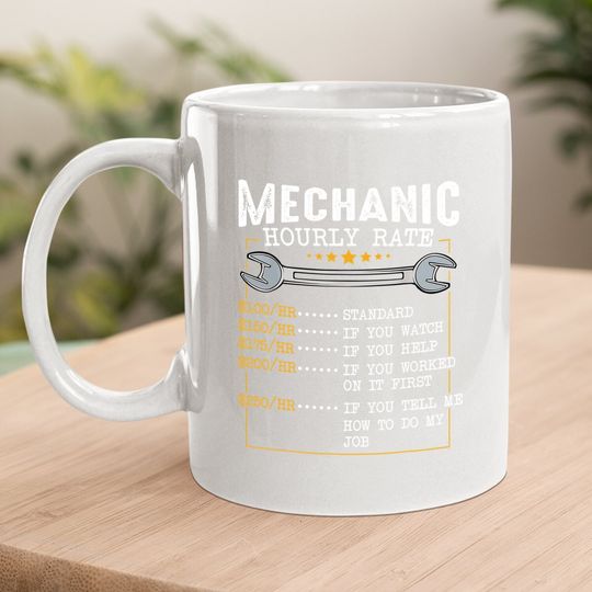Maintenance Worker Hourly Rate Mug for Men Labor Rates 