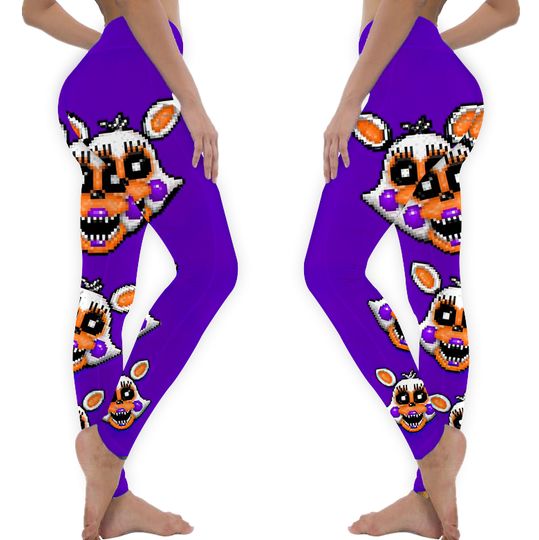 Lolbit-fnaf mundo-pixel arte leggings leggings mulher esportes