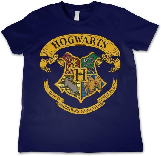 Officially Licensed Harry Potter Hogwarts Crest Men's T-Shirt – Red, Multiple Sizes